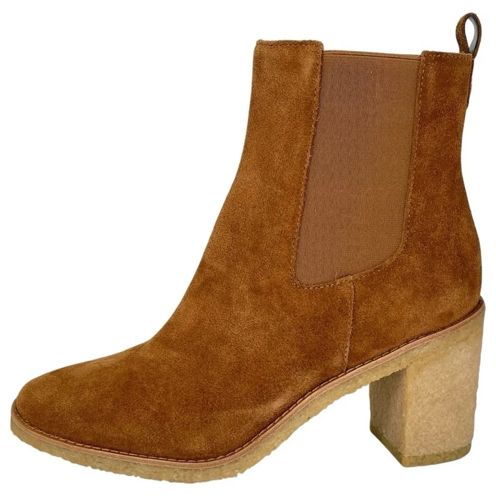 Lauren Ralph Lauren Marianna Tan Suede Leather Womens Ankle Boots Size 9.5M - Picture 3 of 14